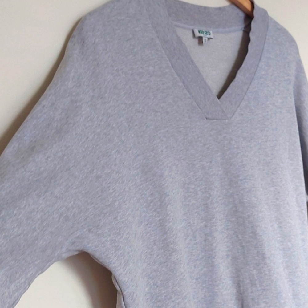 Kenzo Light Gray V‑Neck Oversized Sweatshirt - Picture 9 of 16